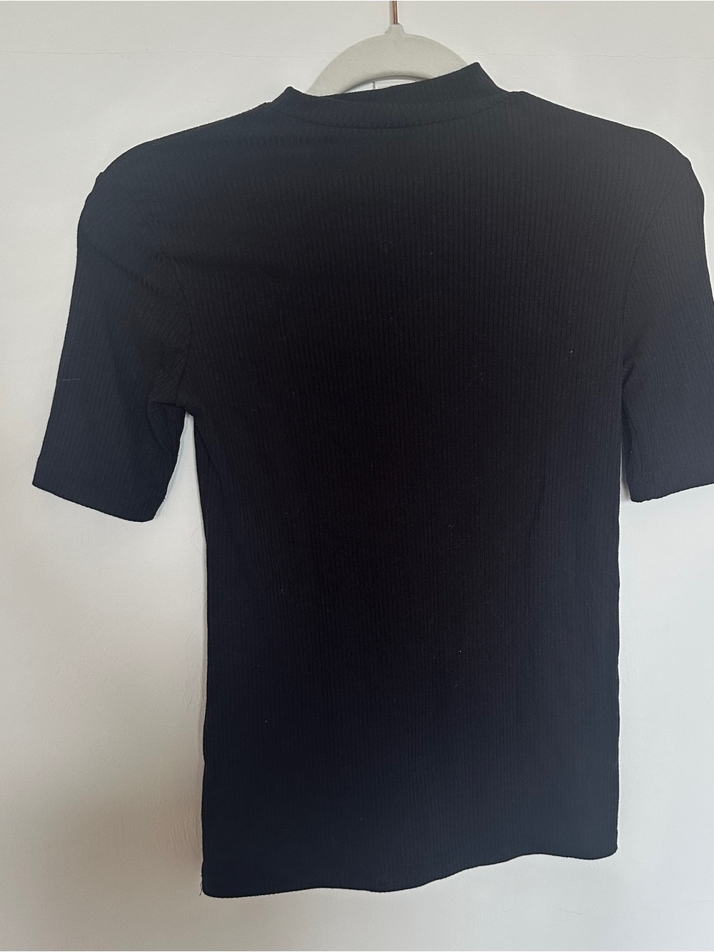 H&M - Black Mock Neck Ribbed Top